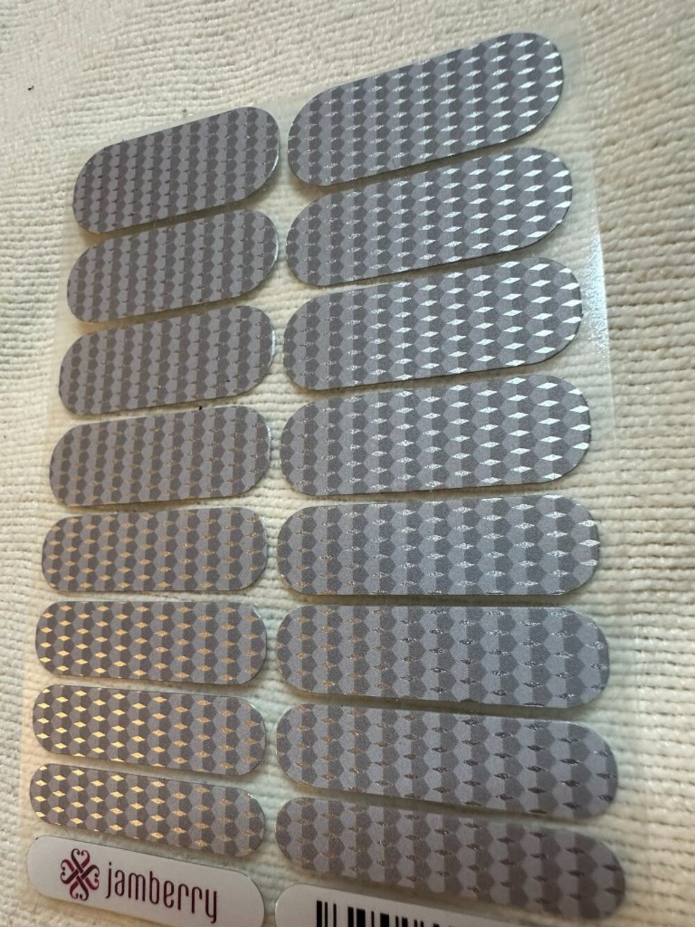 💅Hard to Find Jamberry Nail Wrap, Rare, Holographic Silver Diamonds, Art Deco💅